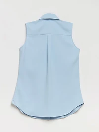 Nicole Sleeveless Collared Shirt Kentucky Blue