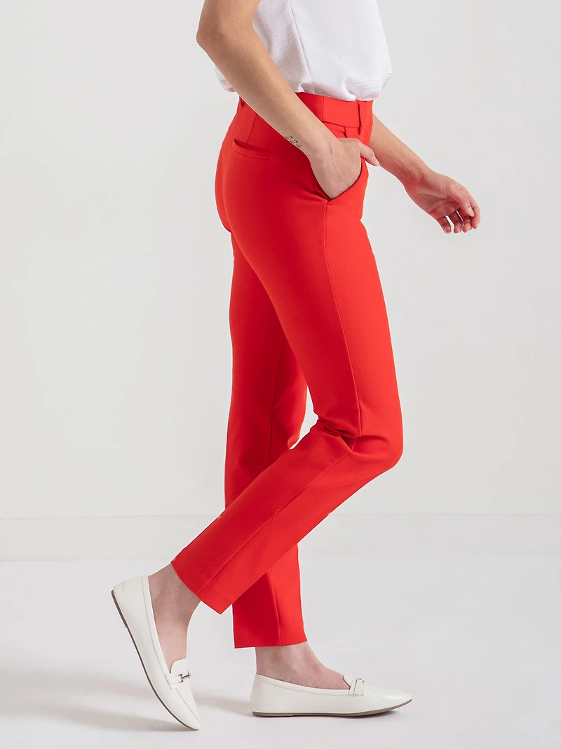 Parker Slim Ankle Pant Luxe Ponte Fiery Red