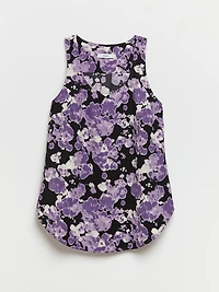 Lyla Essential Textured Tank Purple Floral