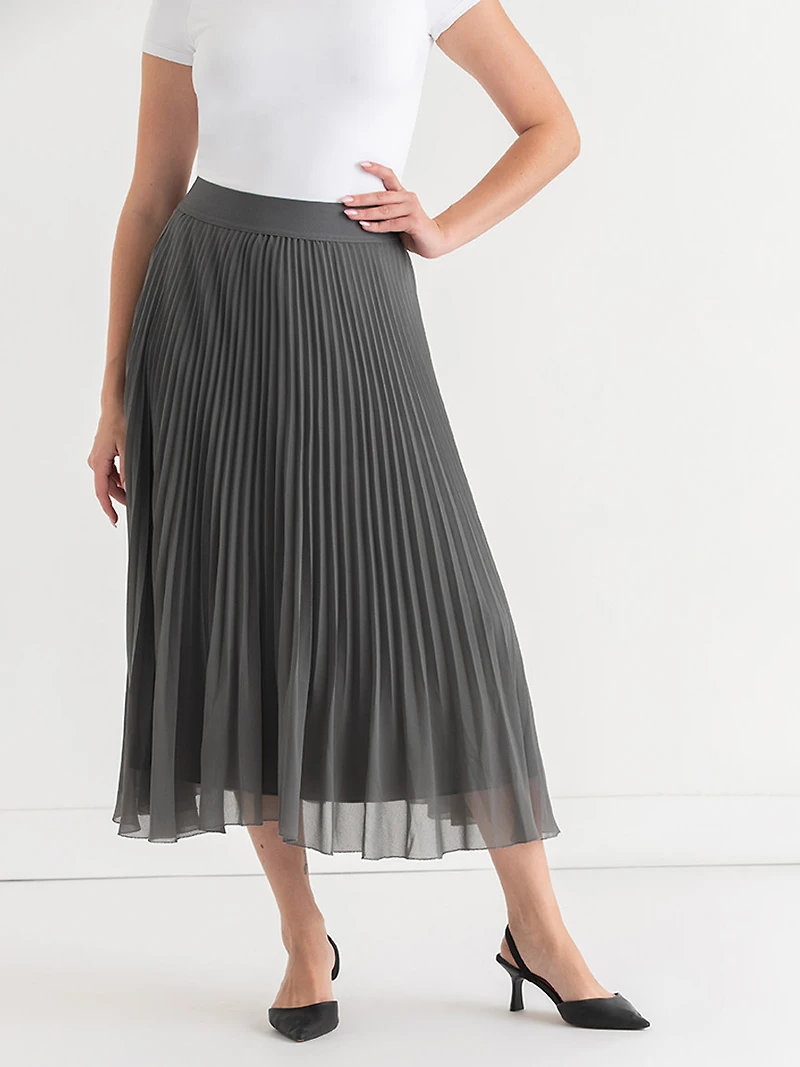 Release Pleat Midi Skirt Poppy Seed
