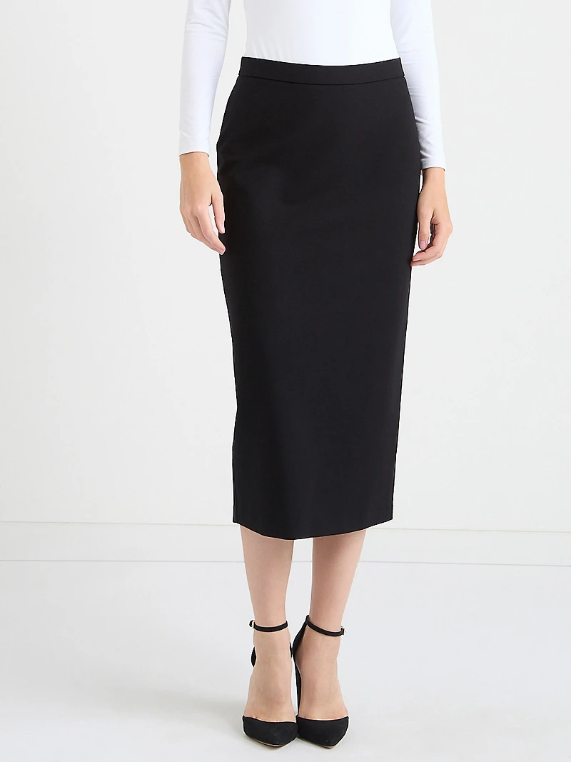 Midi Pencil Skirt Luxe Ponte