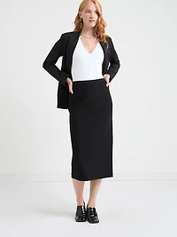 Midi Pencil Skirt Luxe Ponte