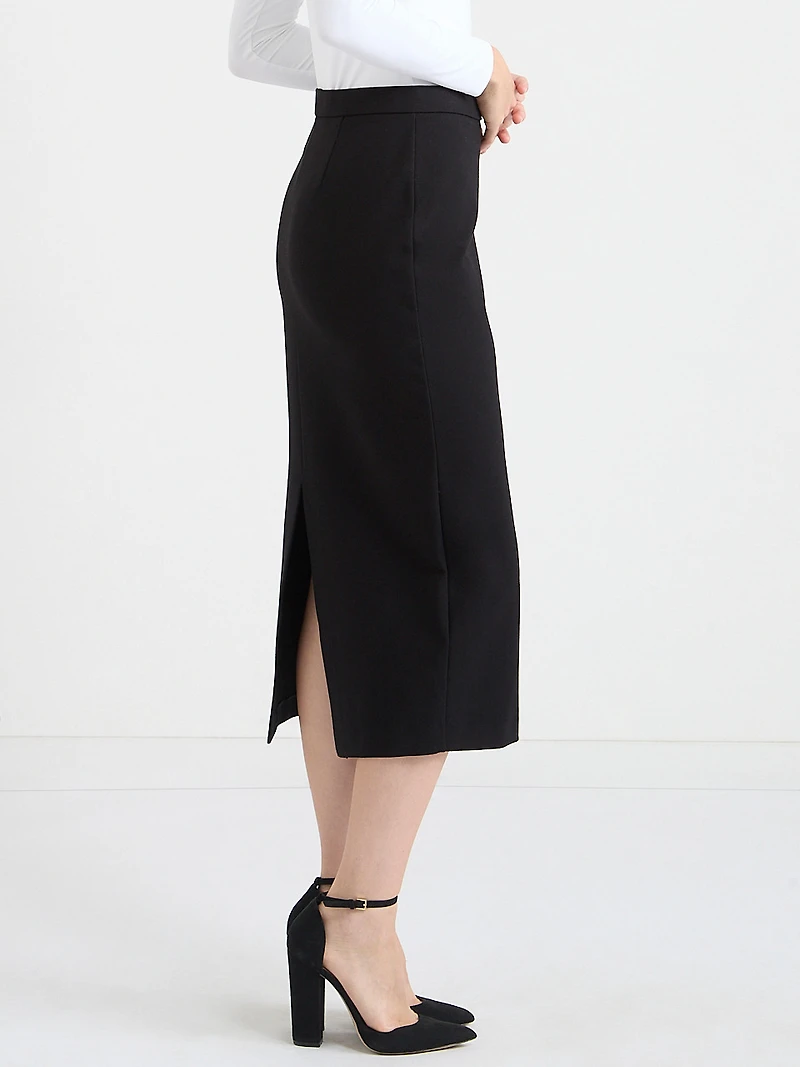 Midi Pencil Skirt Luxe Ponte