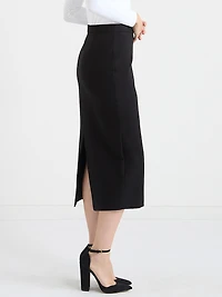 Midi Pencil Skirt Luxe Ponte