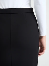 Midi Pencil Skirt Luxe Ponte Black