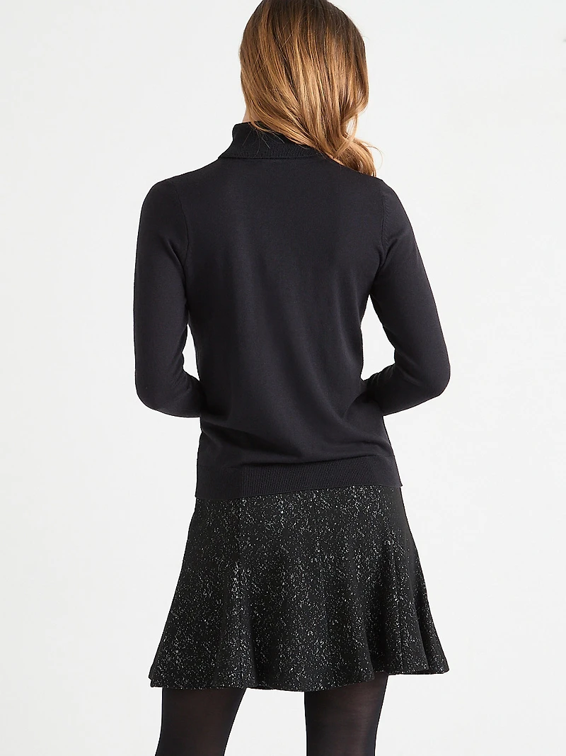 Cashmere-Blend Turtleneck Sweater Black