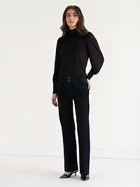 Mock Neck Top Black