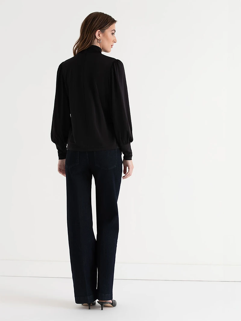 Mock Neck Top Black