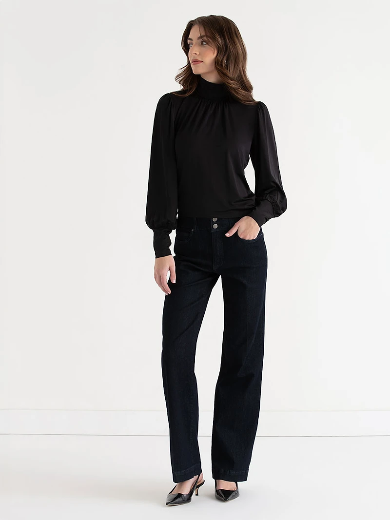 Mock Neck Top Black