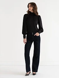 Mock Neck Top Black