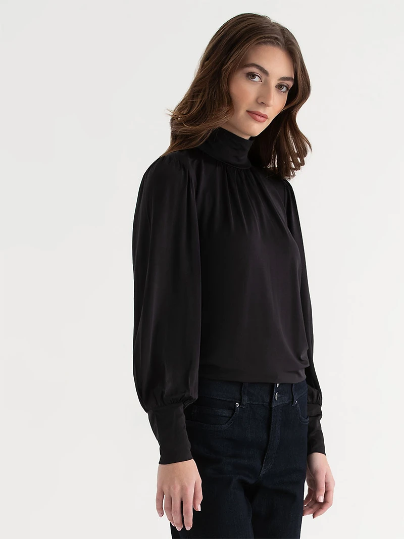 Mock Neck Top Black