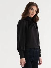 Mock Neck Top Black