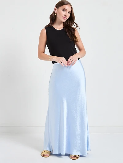 Maxi Satin Skirt Kentucky Blue