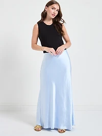 Maxi Satin Skirt Kentucky Blue