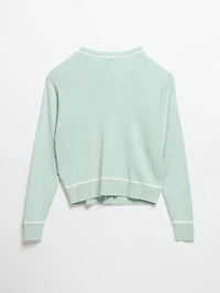 V-Neck Cardigan Pastel Blue