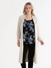 Long Cardigan with Tie Belt Pumice Stone