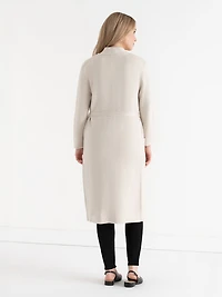 Long Cardigan with Tie Belt Pumice Stone