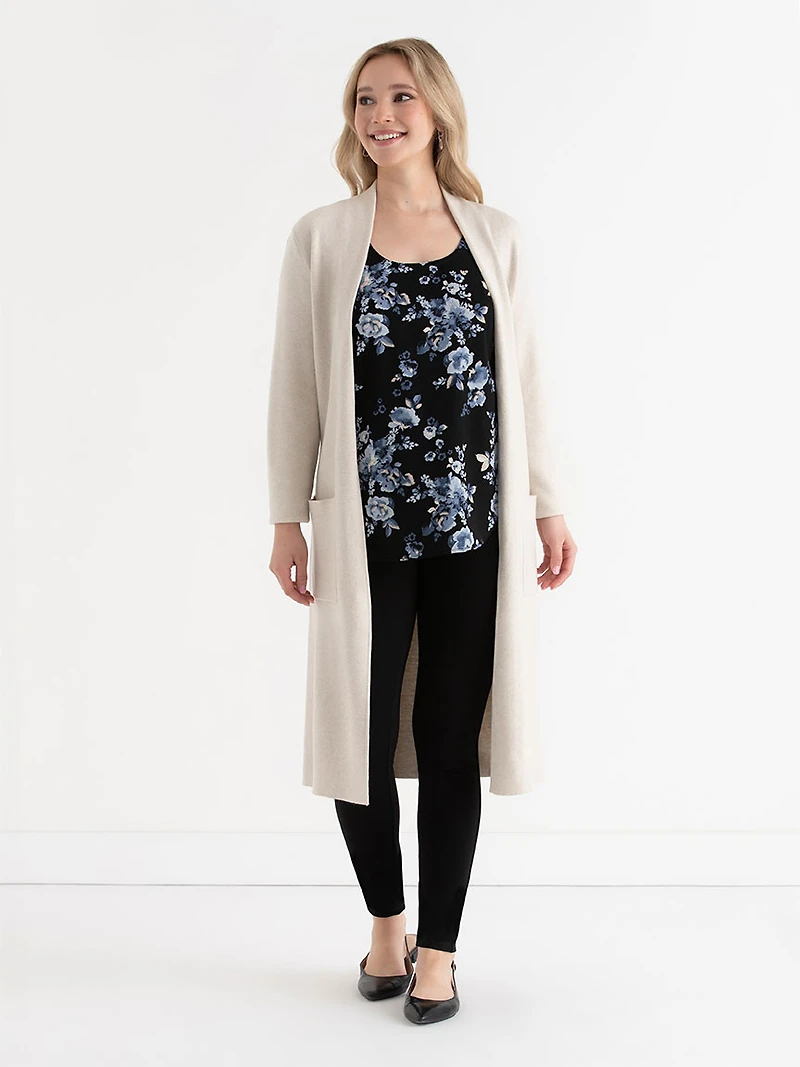 Long Cardigan with Tie Belt Pumice Stone
