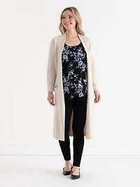 Long Cardigan with Tie Belt Pumice Stone