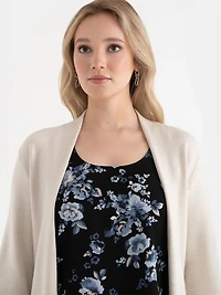 Long Cardigan with Tie Belt Pumice Stone