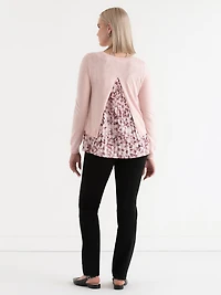 Fooler Sweater Floral Barely Pink