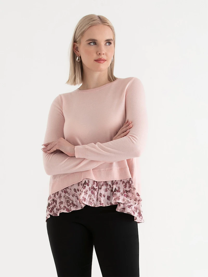 Fooler Sweater Floral Barely Pink