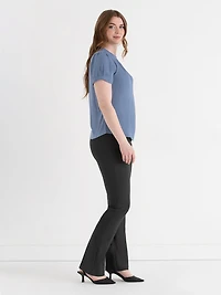 Short Sleeve Mix Media Blouse Infinity Blue
