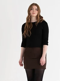 Crew Neck Rib Sweater Black