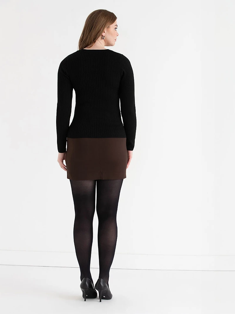 Crew Neck Rib Sweater Black