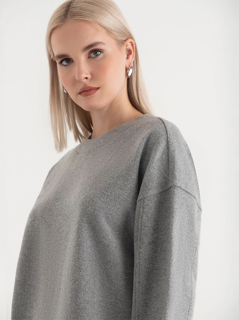Soft Crewneck Sweater Light Heather Grey