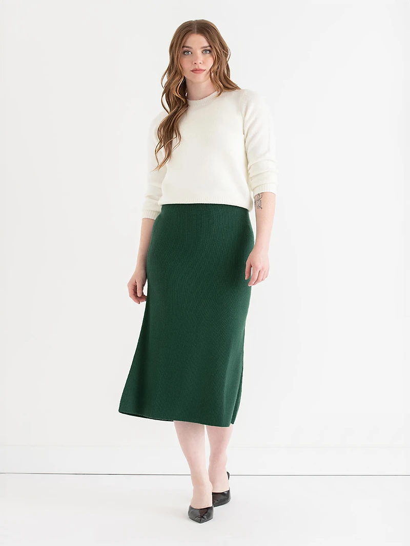Ribbed Knit Skirt Rainforest