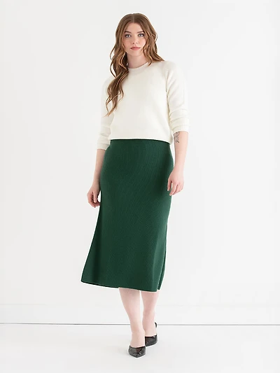 Ribbed Knit Skirt Rainforest