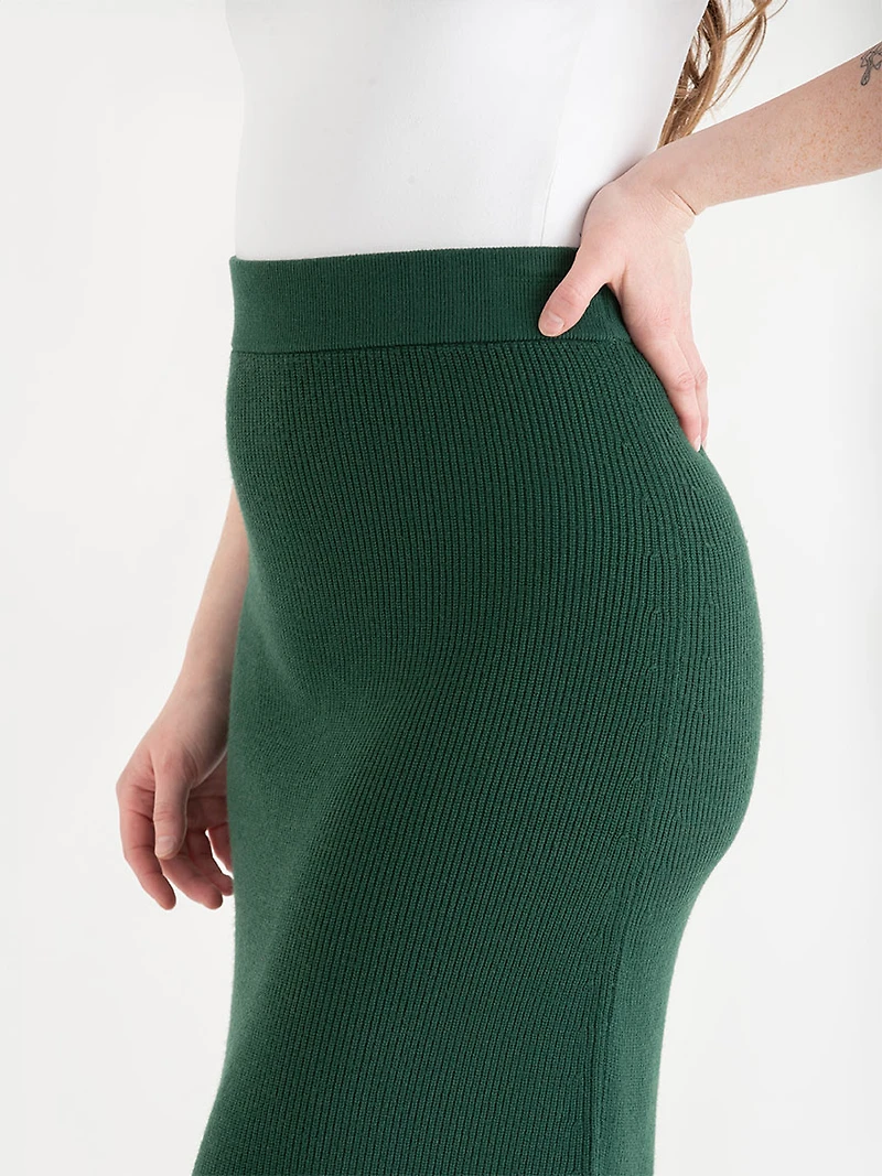 Ribbed Knit Skirt Rainforest