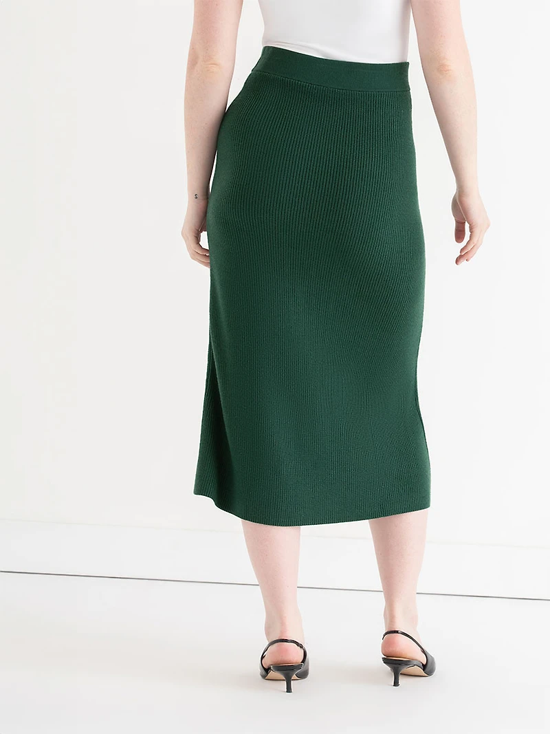 Ribbed Knit Skirt Rainforest