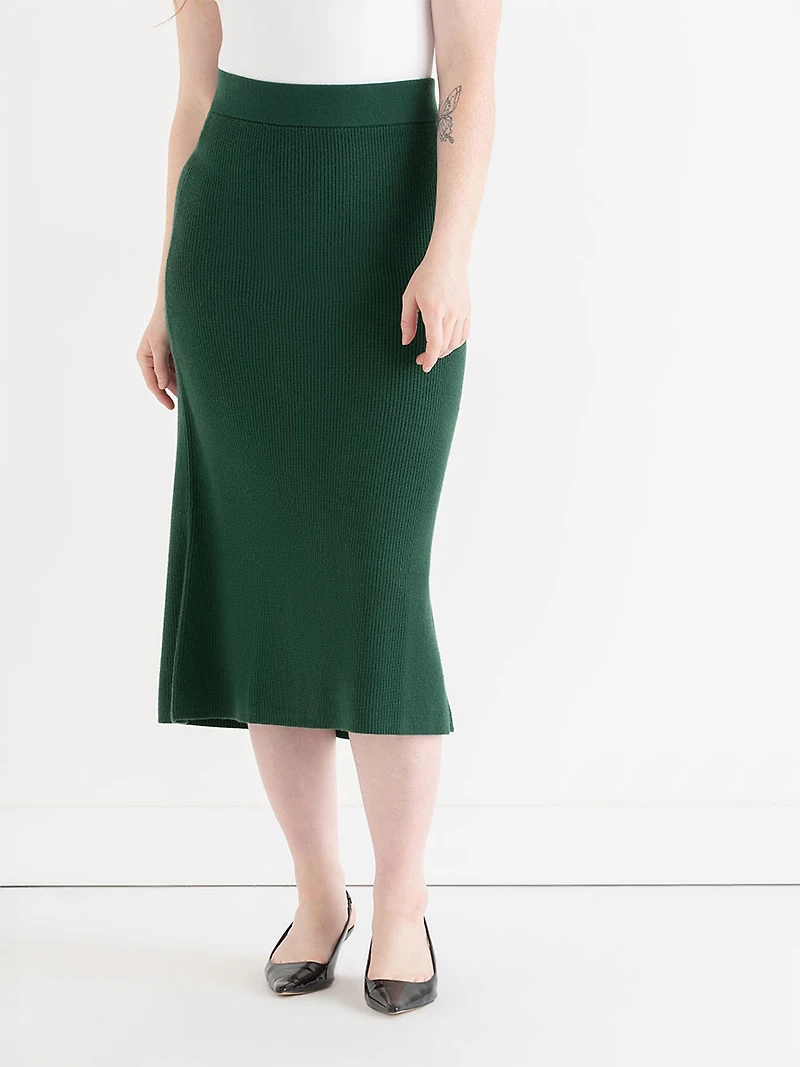 Ribbed Knit Skirt Rainforest