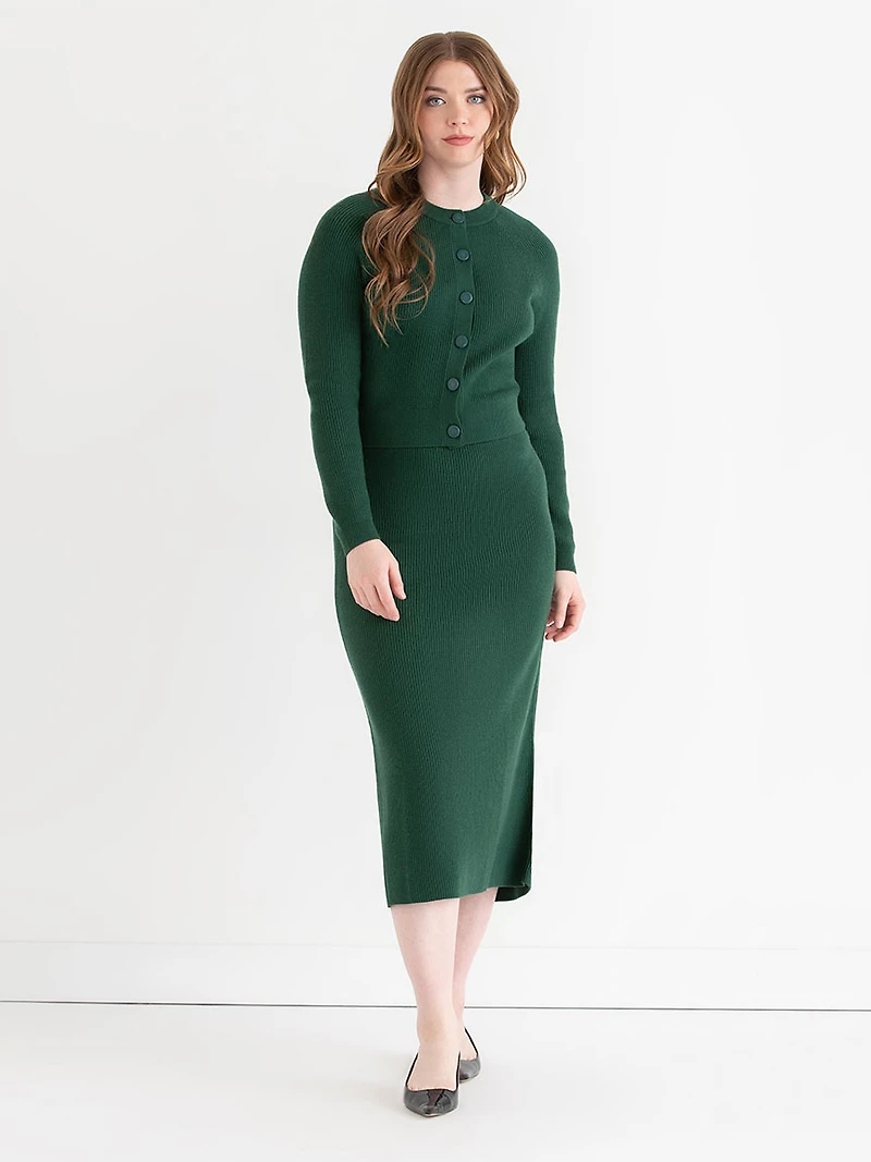 Ribbed Knit Skirt Rainforest