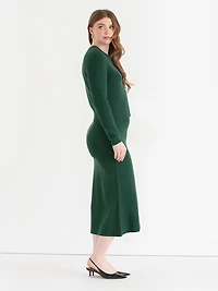 Ribbed Button Front Cardigan Rainforest