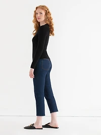 Ribbed Crew Neck Pullover