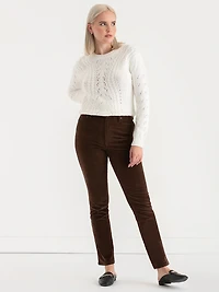 Crewneck Cable Knit Sweater Blanc de