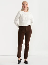 Crewneck Cable Knit Sweater Blanc de