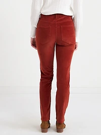 Slim Straight Leg Corduroy Pant Rust