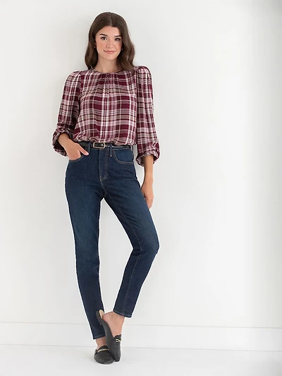 Long Sleeve Patterned Blouse