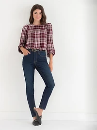 Long Sleeve Patterned Blouse