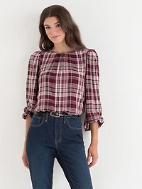 Long Sleeve Patterned Blouse