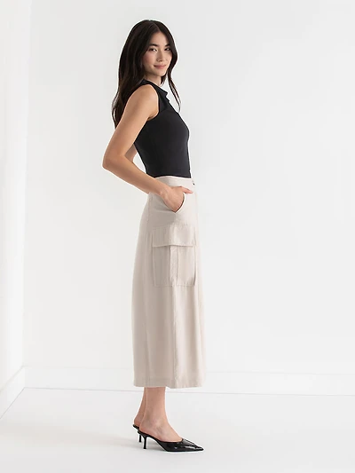 Midi Cargo Skirt Oatmeal