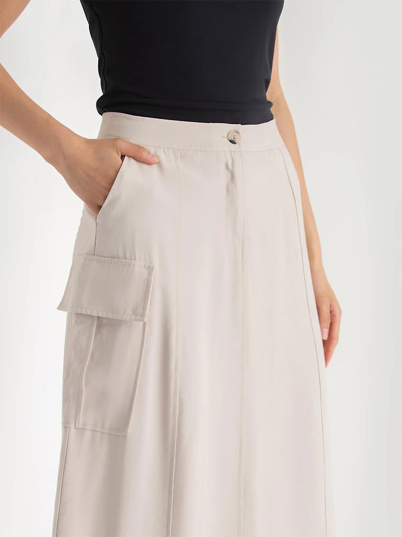 Midi Cargo Skirt Oatmeal