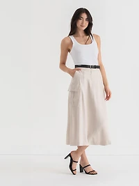 Midi Cargo Skirt Oatmeal