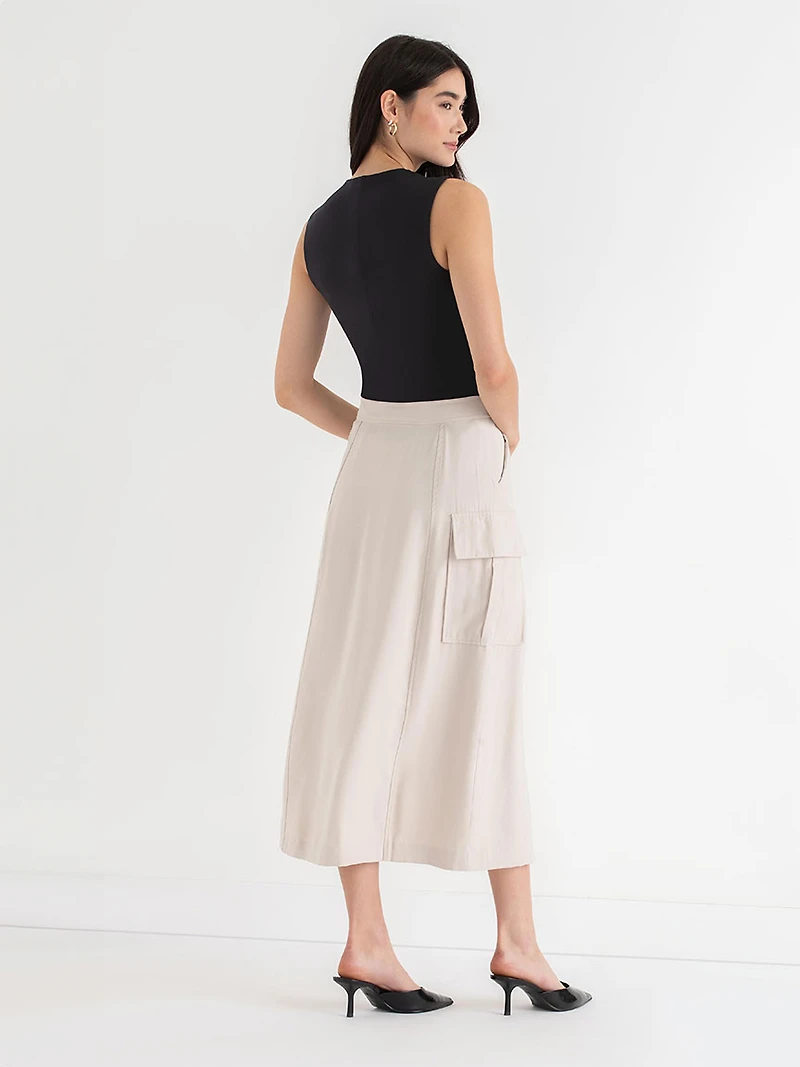 Midi Cargo Skirt Oatmeal