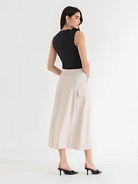 Midi Cargo Skirt Oatmeal