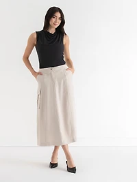 Midi Cargo Skirt Oatmeal